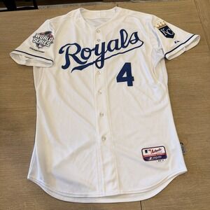 Kansas City Royals Alex Gordon 4 Large L 44 Majestic Jersey WS 2015 Authentic